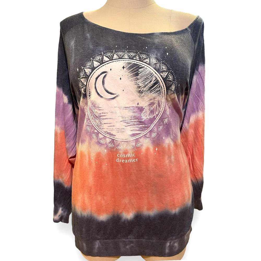 Torrid 4 (4X 26)‎ Tie Dye Cosmic Dreamer Off Shoulder French Terry Sweatshirt